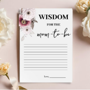 Floral Wisdom for the Mom to be Game Card