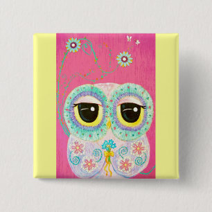Floral Wishes 2 Inch Square Button