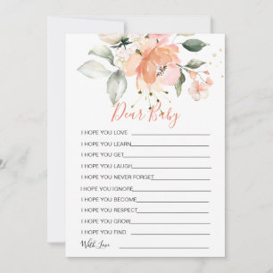 Floral Wishes for Baby Shower Game Invitation