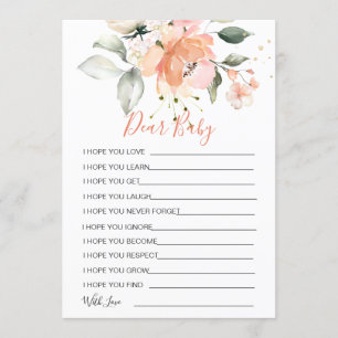 Floral Wishes for Baby Shower Game Invitation