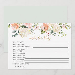 Floral Wishes for Baby Shower Game Invitation