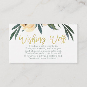 Floral wishing well bridal shower insert card