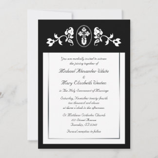 Floral with Cross - Orthodox Wedding Invitations