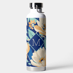 Floral with Monogram Water Bottle