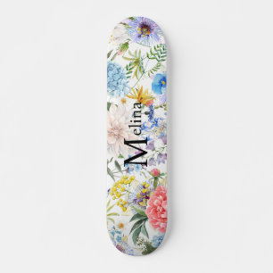 Floral with name skateboard