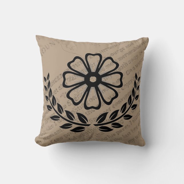 Floral with Text - Polyester Pillow 16" x 16" (Front)