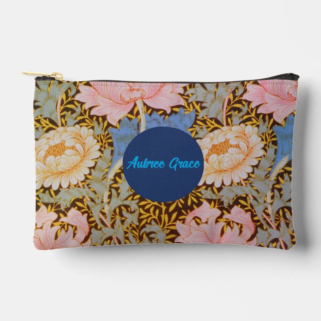 Floral Wm.Morris Design Add a Name Accessory Pouch (Front)