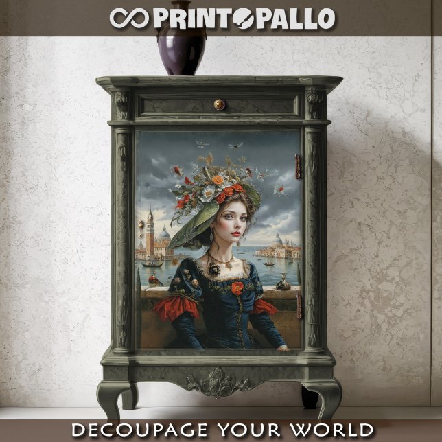 Floral woman Renaissance at Venice  Tissue Paper (Creator Uploaded)