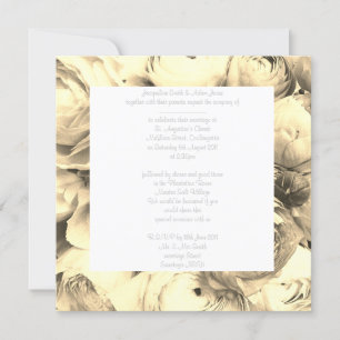 FLORAL Wonder FAIRE-PART DE MARIAGE sépia
