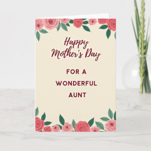 Floral Wonderful Aunt Card