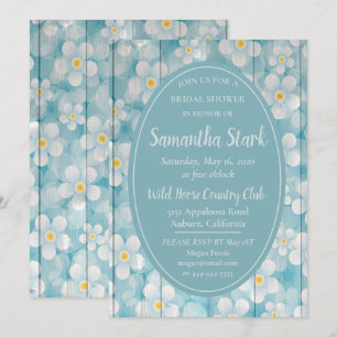 Floral Wood Fence Bridal Shower Invitation