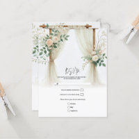Floral Wooden Arch Greenery Roses Wedding RSVP