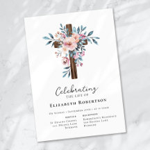 Floral Wooden Cross Funeral