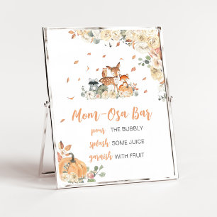 Floral Woodland Animals Mom Osa Bar Sign