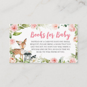 Floral Woodland Baby Shower Books for Baby Enclosure Card