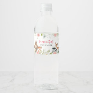 Floral Woodland Baby Shower Bottle Label