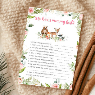 Floral Woodland Who Knows Mommy Best Game