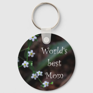 Floral "World's Best Mom" Key Chain Gift