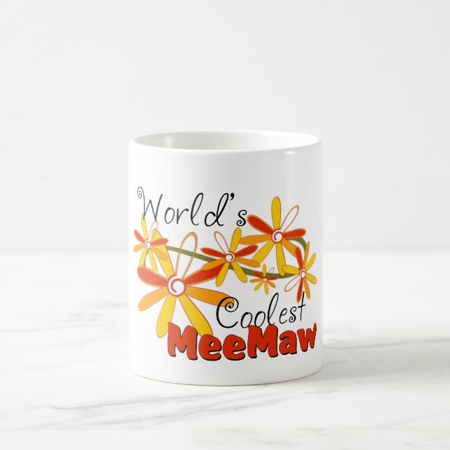 Floral World's Coolest Meemaw Coffee Mug (Center)