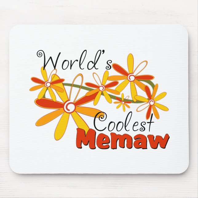 Floral World's Coolest Memaw Mouse Pad (Front)