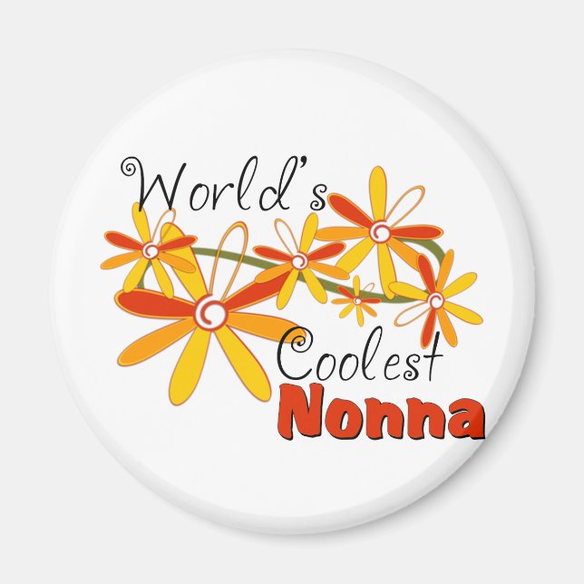 Floral World's Coolest Nonna Magnet (Front)