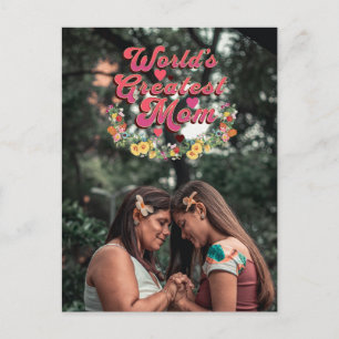 Floral World's Greatest Mom Postcard
