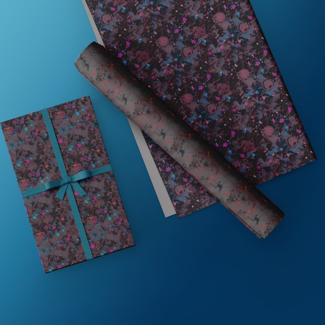 Floral Wrapping Paper -Dark Abstract Flower Design (Creator Uploaded)