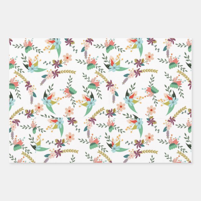 Floral Wrapping Paper Sheet (Front)
