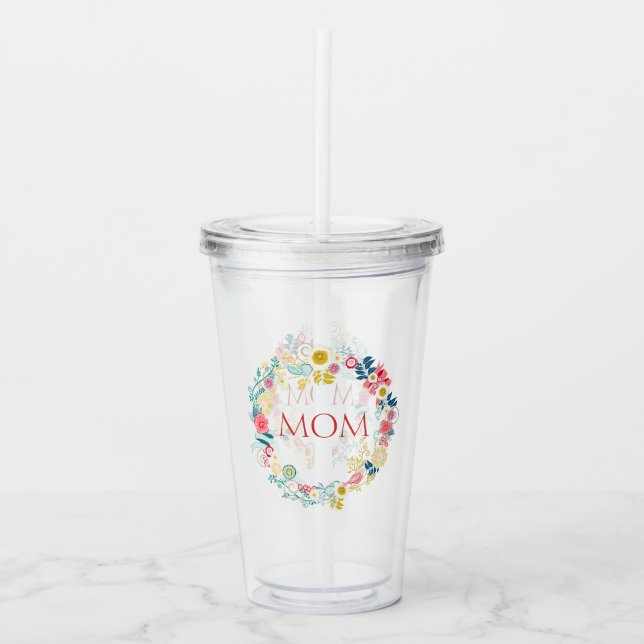 Floral Wreath Acrylic Tumbler (Front)