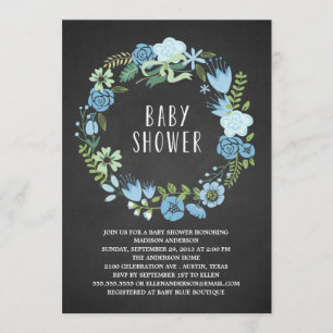 Floral Wreath Baby Shower Invitation