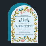 Floral Wreath Bat Mitzvah Hand-drawn Custom Arch Invitation<br><div class="desc">Perfect card to announce a bar mitzvah, bat mitzvah or other Jewish celebration! Hand made art for you! FULLY CUSTOMIZABLE! Click on “Personalize” above to edit the text. Click "edit using design tool" to adjust the fonts, colours and placements. Also you can easily change the card style to have square...</div>