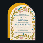 Floral Wreath Bat Mitzvah Hand-drawn Custom Arch Invitation<br><div class="desc">Perfect card to announce a bar mitzvah, bat mitzvah or other Jewish celebration! Hand made art for you! FULLY CUSTOMIZABLE! Click on “Personalize” above to edit the text. Click "edit using design tool" to adjust the fonts, colours and placements. Also you can easily change the card style to have square...</div>