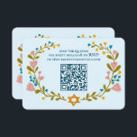 Floral Wreath Bat Mitzvah Hand-drawn Custom QRcode Enclosure Card<br><div class="desc">Perfect enclosure card for a bar mitzvah, bat mitzvah or other Jewish celebration! Hand made art for you! FULLY CUSTOMIZABLE! Click on “Personalize” above to edit the text and add your link to the QR code. Click "edit using design tool" to adjust the fonts, colours and placements. Also you can...</div>