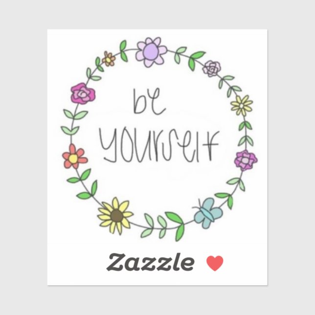Floral wreath - be yourself sticker (Sheet)