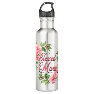 Floral Wreath Blessed Mom 710 Ml Water Bottle