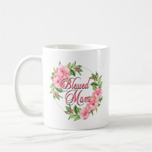 Floral Wreath Blessed Mom Coffee Mug