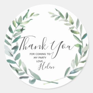Floral Wreath Botanical Thank you Birthday Sticker