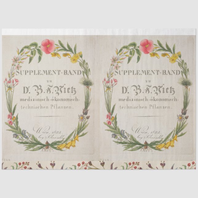 Floral Wreath Botanical tissue Tissue Paper (Front)