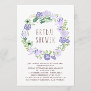 Floral Wreath   Bridal Shower Invitation