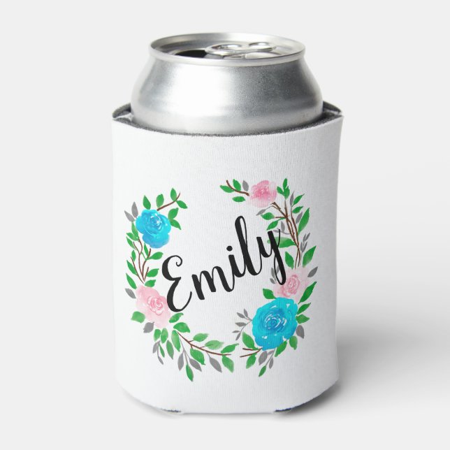 Floral Wreath Can Cooler (Can Front)