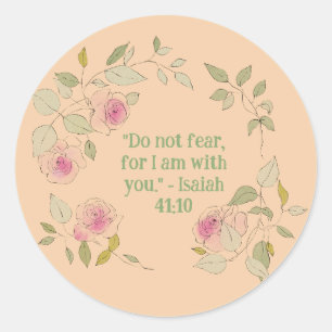 Floral Wreath Christian Faithful Reminders Classic Round Sticker