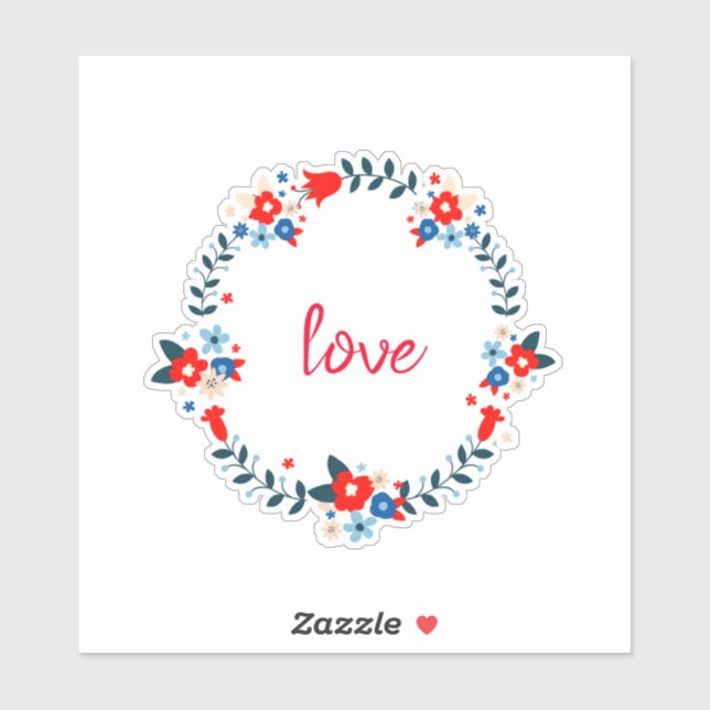 Floral Wreath Circular Love (Sheet)