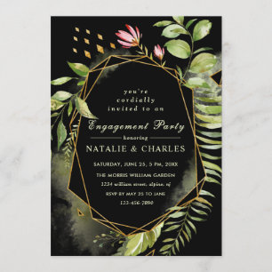 Floral Wreath Engagement Party Invitation