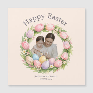 Floral Wreath & Family Photo Personalized Easter 