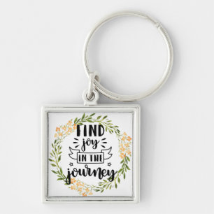 Floral Wreath - Find Joy In The Journey Keychain