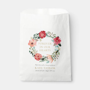 Floral Wreath Funeral Memorial Seed Packet Favour Bag
