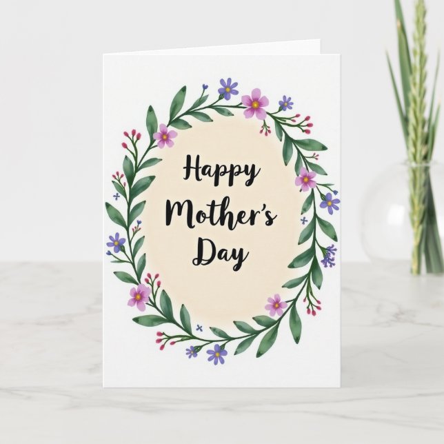 Floral Wreath Honor Message Card (Front)