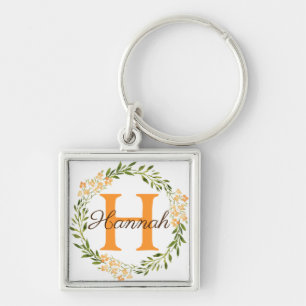 Floral wreath keychain