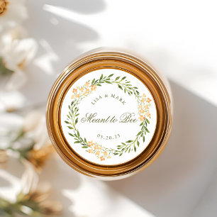 Floral Wreath Meant to Bee Wedding Honey Jar Favou Classic Round Sticker