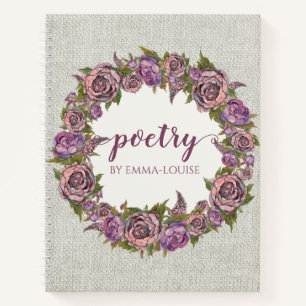 Floral Wreath Personalized Poetry Notebook